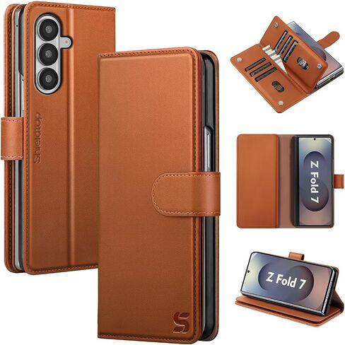 متوافق مع Samsung Galaxy Z Fold7 محفظة مع حامل البطاقة ، أضعاف 7G CASE PHONE CASE WOND RFID حجب PU PU LEATHY COVER in Kuwait