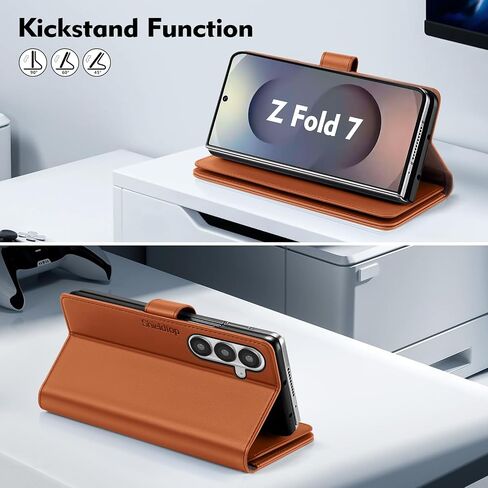 متوافق مع Samsung Galaxy Z Fold7 محفظة مع حامل البطاقة ، أضعاف 7G CASE PHONE CASE WOND RFID حجب PU PU LEATHY COVER in Kuwait
