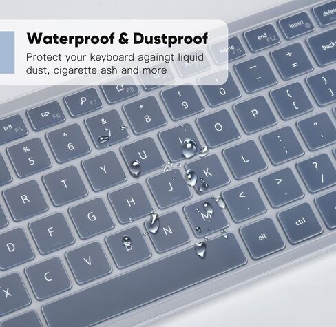 Keyboard Cover Skin Compatible with Dell Pro Wireless Keyboard KM5221W KM7321W, KB700 / KB500, Dell Pro Plus KM7321W Desktop Keyboard Protector, Black in Saudi Arabia