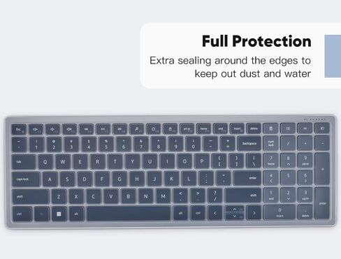 Keyboard Cover Skin Compatible with Dell Pro Wireless Keyboard KM5221W KM7321W, KB700 / KB500, Dell Pro Plus KM7321W Desktop Keyboard Protector, Black in Saudi Arabia