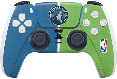Skinit Decal Gaming Skin Compatible with PS5 Controller - Officially Licensed NBA Minnesota Timberwolves Hardwood Classics Design in Saudi Arabia