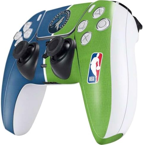 Skinit Decal Gaming Skin Compatible with PS5 Controller - Officially Licensed NBA Minnesota Timberwolves Hardwood Classics Design in Saudi Arabia