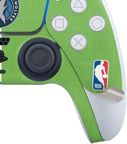 Skinit Decal Gaming Skin Compatible with PS5 Controller - Officially Licensed NBA Minnesota Timberwolves Hardwood Classics Design in Saudi Arabia