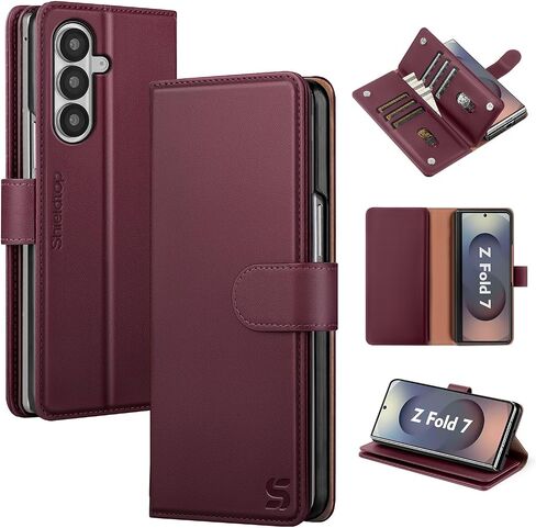 متوافق مع Samsung Galaxy Z Fold7 محفظة مع حامل البطاقة ، أضعاف 7G CASE PHONE CASE WOND RFID حجب PU PU LEATHY COVER in Kuwait
