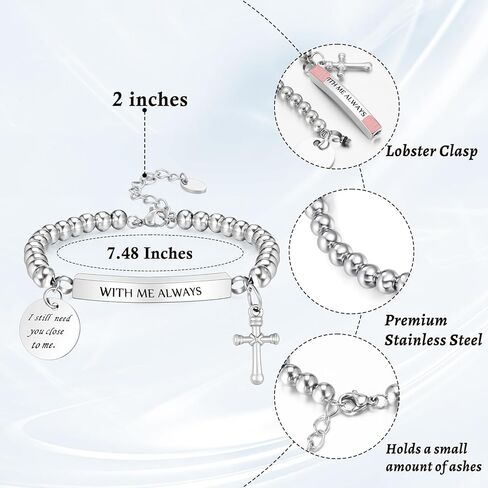 abooxiu Urn Bracelet for Ashes Cremation Bracelet for Ashes Stainless Steel Ash Bracelet for Men Women Memorial Ashes Holder Cremation Bangles for Human Ashes in Kuwait