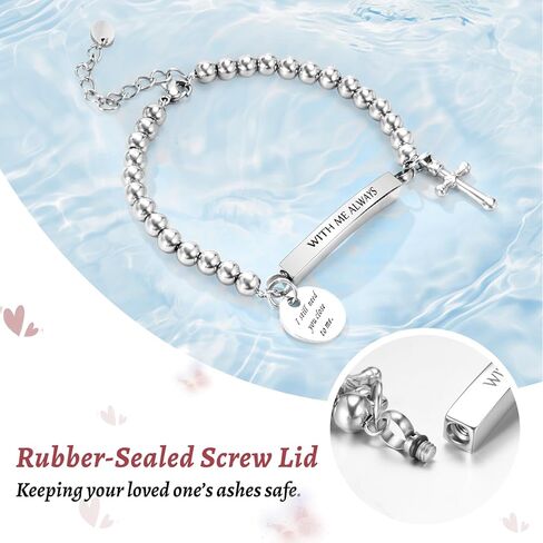 abooxiu Urn Bracelet for Ashes Cremation Bracelet for Ashes Stainless Steel Ash Bracelet for Men Women Memorial Ashes Holder Cremation Bangles for Human Ashes in Kuwait