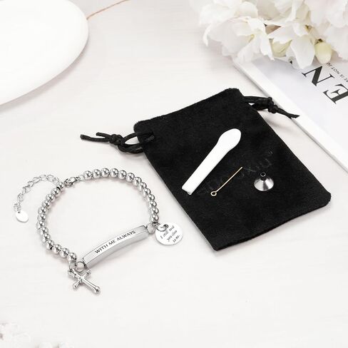 abooxiu Urn Bracelet for Ashes Cremation Bracelet for Ashes Stainless Steel Ash Bracelet for Men Women Memorial Ashes Holder Cremation Bangles for Human Ashes in Kuwait