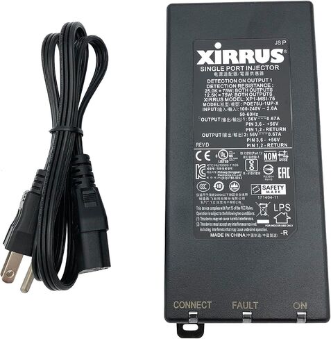 Xirrus POE75U-1UP-X Single Port Injector 2 Output PoE 56V Power Over Ethernet XP1-MSI-75 in Saudi Arabia