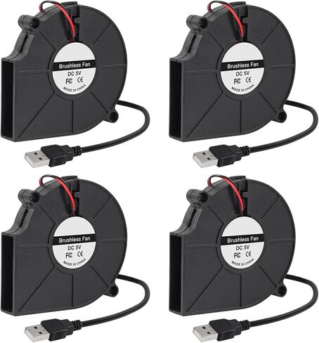 دييتاو 4 قطع 5015 مروحة تبريد USB طابعة ثلاثية الابعاد تيار مستمر 5 فولت مروحة منفاخ توربين تيربو هيدروليكي بدون فرش تبريد 50 × 50 × 15 ملم (تيار مستمر 5 فولت - USB) in Kuwait