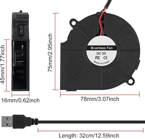 دييتاو 4 قطع 5015 مروحة تبريد USB طابعة ثلاثية الابعاد تيار مستمر 5 فولت مروحة منفاخ توربين تيربو هيدروليكي بدون فرش تبريد 50 × 50 × 15 ملم (تيار مستمر 5 فولت - USB) in Kuwait