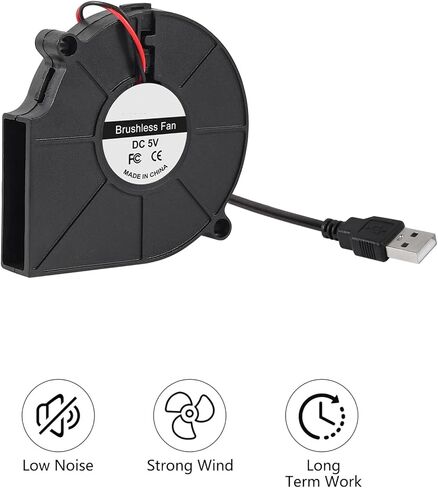دييتاو 4 قطع 5015 مروحة تبريد USB طابعة ثلاثية الابعاد تيار مستمر 5 فولت مروحة منفاخ توربين تيربو هيدروليكي بدون فرش تبريد 50 × 50 × 15 ملم (تيار مستمر 5 فولت - USB) in Kuwait