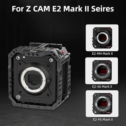Nitze Cage for Z Cam E2 Mark II Series ، E2-S6 Mark II / E2-F6 Mark II / E2-M4 Mark II ، مع أحذية باردة مدمجة وقضبان الناتو-T-Z03A in Saudi Arabia