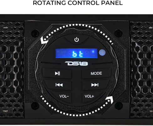 DS18 SB37BTXRGB 37 "شريط صوت متضخم بحري مع إضاءة Bluetooth USB & RGB ، 10 مكبرات صوت ، 1200 واط ، لوحة تحكم دوارة ، رائعة ل PowerSports ، SXS ، عربة الجولف ، ATV/UTV Soundbar 37 بوصة in Saudi Arabia