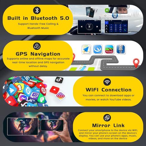 [4+64g] لراديو Toyota Matrix 2003-2004 Pontiac Vibe Radio 2003-2008 Car Stereo مع Carplay Android Auto ، شاشة تعمل باللمس 9 "HD مع WiFi GPS Bluetooth5.0 FM/RDS Radio 32EQ SWC in Kuwait