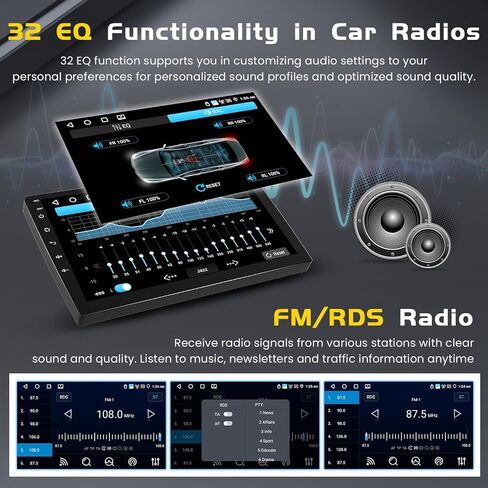 [4+64g] لراديو Toyota Matrix 2003-2004 Pontiac Vibe Radio 2003-2008 Car Stereo مع Carplay Android Auto ، شاشة تعمل باللمس 9 "HD مع WiFi GPS Bluetooth5.0 FM/RDS Radio 32EQ SWC in Kuwait