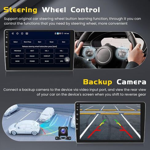 [4+64g] لراديو Toyota Matrix 2003-2004 Pontiac Vibe Radio 2003-2008 Car Stereo مع Carplay Android Auto ، شاشة تعمل باللمس 9 "HD مع WiFi GPS Bluetooth5.0 FM/RDS Radio 32EQ SWC in Kuwait