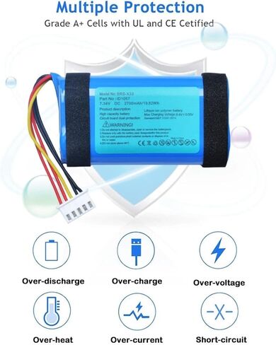 7.34V 2700mAh بطارية استبدال ، بطارية مكبر صوت Bluetooth ID1057-متوافقة مع SRS SRS-XB31 SRS-XB33 SRS XB31 XB33 in Kuwait