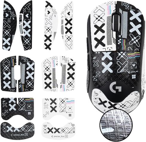 2-in-1 ، شريط قبضة الماوس المضاد للانزلاق لـ Logitech G Pro X Superlight ، Superlight 2 ألعاب اللاسلكية ، جلود الماوس مسبقًا للألعاب ، مقاومة للعرق (مجموعة بيضاء + مجموعة سوداء) in Kuwait