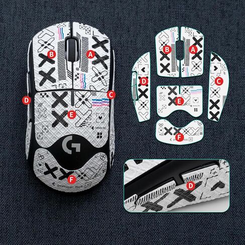 2-in-1 ، شريط قبضة الماوس المضاد للانزلاق لـ Logitech G Pro X Superlight ، Superlight 2 ألعاب اللاسلكية ، جلود الماوس مسبقًا للألعاب ، مقاومة للعرق (مجموعة بيضاء + مجموعة سوداء) in Kuwait