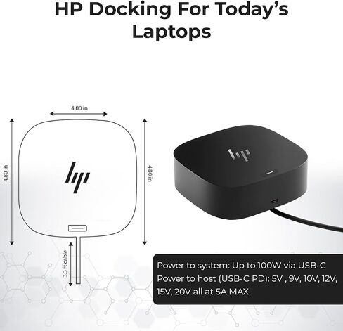 HP Docking Station for Laptop Dual Monitor and Charging Bundle - HP USB-C G5 Dock 5TW10AA / 5TW10UT / 5TW10AA#ABB with 120W Adapter, HDMI, DisplayPort, USB-C Cables & Microfiber Cleaning Cloth in Saudi Arabia