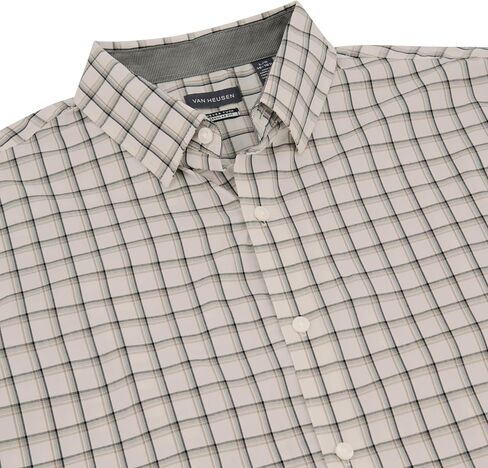 Van Heusen Men's Classic Fit Stain Shield Never Tuck Stretch Pattern Button Down Shirt in Saudi Arabia