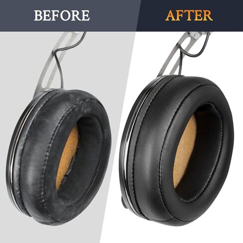 SOULWIT Replacement Ear Pads for Sennheiser Momentum 2.0 (Momentum 2, M2)/HD1 Wireless Over/Around Ear Headphones, Ear Pads Cushions with Soft Protein Leather, Noise Isolation Memory Foam - Black in Saudi Arabia
