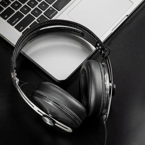 SOULWIT Replacement Ear Pads for Sennheiser Momentum 2.0 (Momentum 2, M2)/HD1 Wireless Over/Around Ear Headphones, Ear Pads Cushions with Soft Protein Leather, Noise Isolation Memory Foam - Black in Saudi Arabia