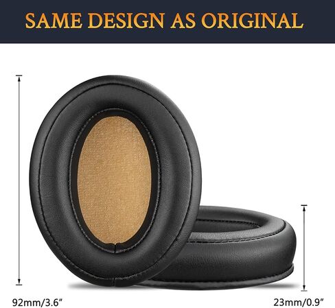 SOULWIT Replacement Ear Pads for Sennheiser Momentum 2.0 (Momentum 2, M2)/HD1 Wireless Over/Around Ear Headphones, Ear Pads Cushions with Soft Protein Leather, Noise Isolation Memory Foam - Black in Saudi Arabia