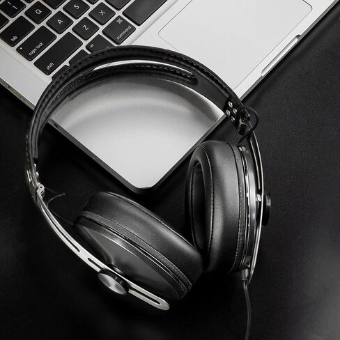 SOULWIT Replacement Ear Pads for Sennheiser Momentum 2.0 (Momentum 2, M2)/HD1 Wireless Over/Around Ear Headphones, Ear Pads Cushions with Soft Protein Leather, Noise Isolation Memory Foam - Black in Saudi Arabia