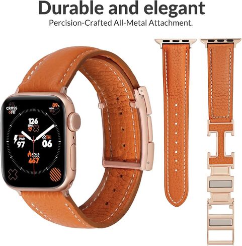 شريط مغناطيسي جلدي متوافق مع نطاقات Apple Watch 38mm 40mm 41mm 42mm 44mm 45mm 46mm 49mm 49 مم للنساء men ， حزام استبدال مصمم الجلود الأعلى من أجل IWatch Ultra SE in Kuwait
