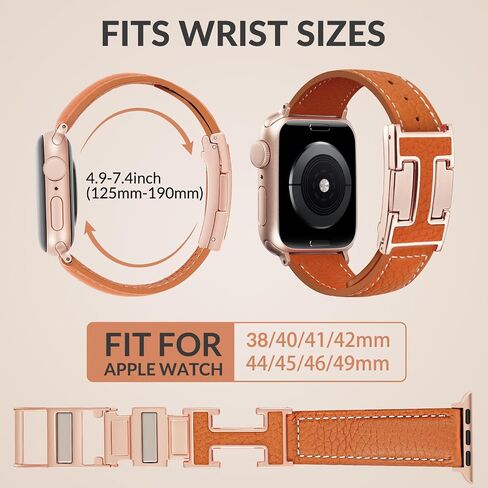 شريط مغناطيسي جلدي متوافق مع نطاقات Apple Watch 38mm 40mm 41mm 42mm 44mm 45mm 46mm 49mm 49 مم للنساء men ， حزام استبدال مصمم الجلود الأعلى من أجل IWatch Ultra SE in Kuwait