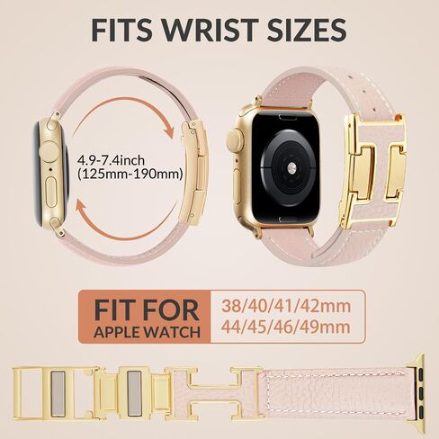 شريط مغناطيسي جلدي متوافق مع نطاقات Apple Watch 38mm 40mm 41mm 42mm 44mm 45mm 46mm 49mm 49 مم للنساء men ， حزام استبدال مصمم الجلود الأعلى من أجل IWatch Ultra SE in Kuwait