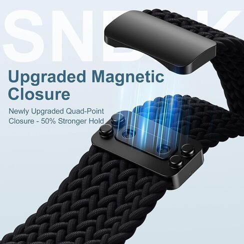 SNBLK Magnetic Braided Band Compatible with Samsung Galaxy Watch 8 Band 40mm 44mm/Watch 8 Classic 46mm (2025) Men Women, No Gap One Click Nylon Elastic Sport Strap for Samsung Galaxy Watch 8 Classic in Saudi Arabia