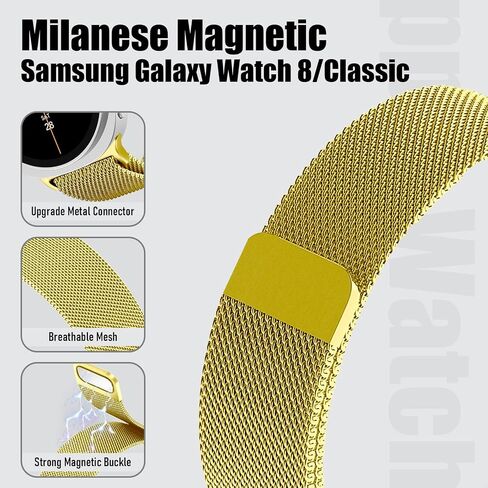 Milanese Loop Metal Band for Samsung Galaxy Watch 8 Band 40mm 44mm/8 Classic 46mm Women Men ، حزام من الفولاذ المقاوم للصدأ المغناطيسي لشركة Samsung Galaxy Watch 8 نطاقات 44 مم 40 مم/8 كلاسيكي 46 مم كوريا in Kuwait