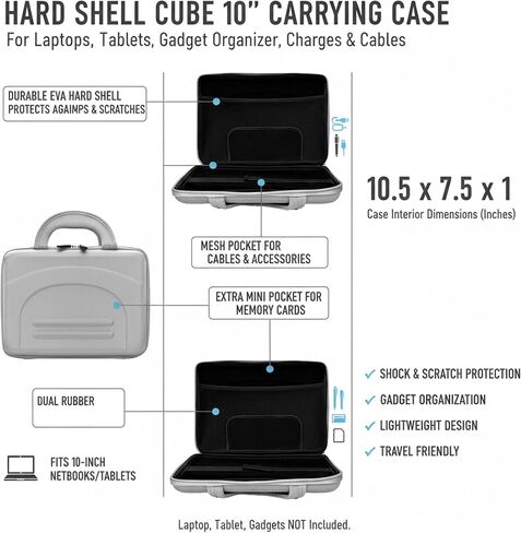 قشرة الصلابة الصلبة Cube Eva Protection بحجم 10 بوصات متوافقة مع iPad و Galaxy Tab و Fire HD 10 و Surface Go و Tab وأكثر من ذلك in Kuwait