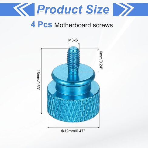 meccanixity 6pcs m3x6 مسامير الإبهام الألومنيوم ، 12x16mm (ODXH) مسامير الإبهام للكمبيوتر لجهاز الكمبيوتر الجانبي المسمار التثبيت الأم ، الأرجواني in Saudi Arabia
