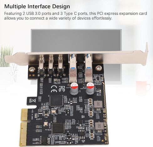 Bewinner 10Gbps PCIE to USB 3.0 Type C Expansion Card, 5 Ports for Desktop PC with ASM2142 Chip, Type C Expansion Card for Desktop PC in Saudi Arabia