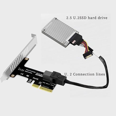 PH49 PCIE4.0 x4 إلى U.2 SFF-8643 Card Card Server NVME SSD Solid-State Drive Connector PCI-E Express X4/X8/X16 (مكافحة عالية المرتفع) in Saudi Arabia