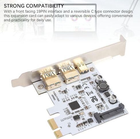 CUIFATI USB 3.2 Gen1 Type C CARD CARTION ، تصميم منفذ مزدوج ، سرعة نقل 5 جيجابت في الثانية ، رقاقة التحكم VL815 مستقرة ، تصميم السبورة الحديثة ، واجهة تواجه 19Pin in Kuwait