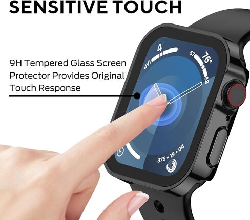 3 علبة مقاومة للماء لـ Apple Watch Series 9 8 7 45 ملم ، غطاء مستقيم من الكمبيوتر الشخصي مع واقي شاشة زجاجي مزدح in Kuwait