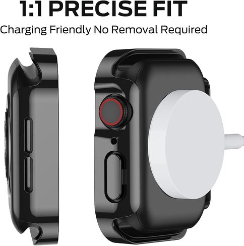 3 علبة مقاومة للماء لـ Apple Watch Series 9 8 7 45 ملم ، غطاء مستقيم من الكمبيوتر الشخصي مع واقي شاشة زجاجي مزدح in Kuwait