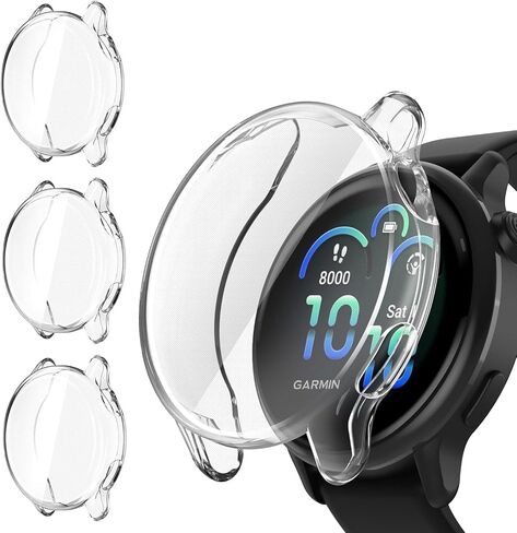 (3 Pack) NTidea Screen Protector Case Compatible with Garmin vivoactive 6 Smart Watch, Soft Color TPU Shockproof Cover Slim Guard Thin Bumper Shell Protector, Clear in Kuwait