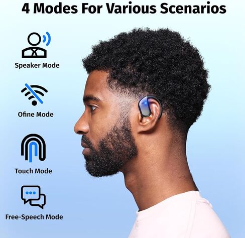 2025 AI Language Translator Earbuds Real Time, OWS 3-in-1 Translation Earbuds 144 Languages & Accents and Long Battery Life, Ideal for Travel and Business (Black) in Saudi Arabia