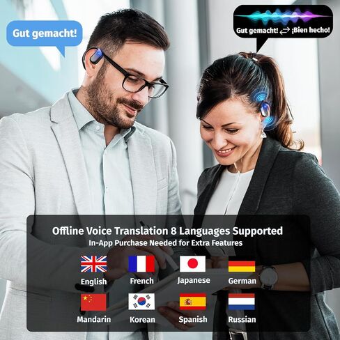 2025 AI Language Translator Earbuds Real Time, OWS 3-in-1 Translation Earbuds 144 Languages & Accents and Long Battery Life, Ideal for Travel and Business (Black) in Saudi Arabia