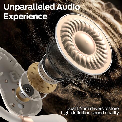 سماعات الرأس Open Open Ear AC210 ، بلوتوث 5.4 سماعات أذن صوت ، سماعات الرأس اللاسلكية لمدة 30 ساعة تشغيل ، شحن من النوع C ، مكالمات واضحة عالية الدقة ، التحكم في اللمس ، وعلاج أذن أذن مفتوح IPX5 ، أبيض ، أبيض ، أبيض in Saudi Arabia