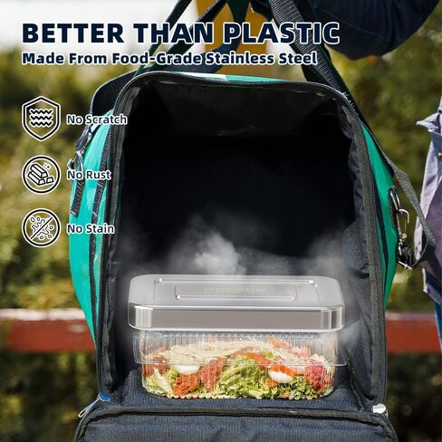Stainless Steel Ice & Food Storage Container, Rapid-Freeze Long-Lasting Food-Safe Freezer Box, Reusable Cold Pack for Lunch Boxes, Picnics, Camping, Fishing in Saudi Arabia