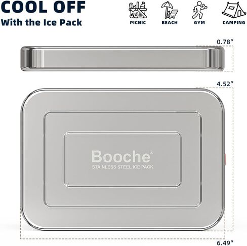 Stainless Steel Ice & Food Storage Container, Rapid-Freeze Long-Lasting Food-Safe Freezer Box, Reusable Cold Pack for Lunch Boxes, Picnics, Camping, Fishing in Saudi Arabia