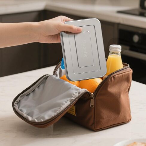 Stainless Steel Ice & Food Storage Container, Rapid-Freeze Long-Lasting Food-Safe Freezer Box, Reusable Cold Pack for Lunch Boxes, Picnics, Camping, Fishing in Saudi Arabia