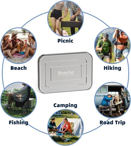Stainless Steel Ice & Food Storage Container, Rapid-Freeze Long-Lasting Food-Safe Freezer Box, Reusable Cold Pack for Lunch Boxes, Picnics, Camping, Fishing in Saudi Arabia