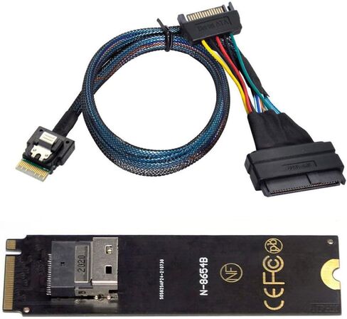 chenyang PCIe 4.0 M.2 NGFF to Slimline SAS SFF-8654 Adapter 2280MM with SFF-8654 to SFF-8639 Cable for U.2 SFF-8639 NVME PCIe SSD in Saudi Arabia